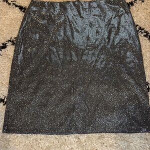Windsor Metallic Sparkle Mini Skirt Silver Black Women’s Medium Party Club